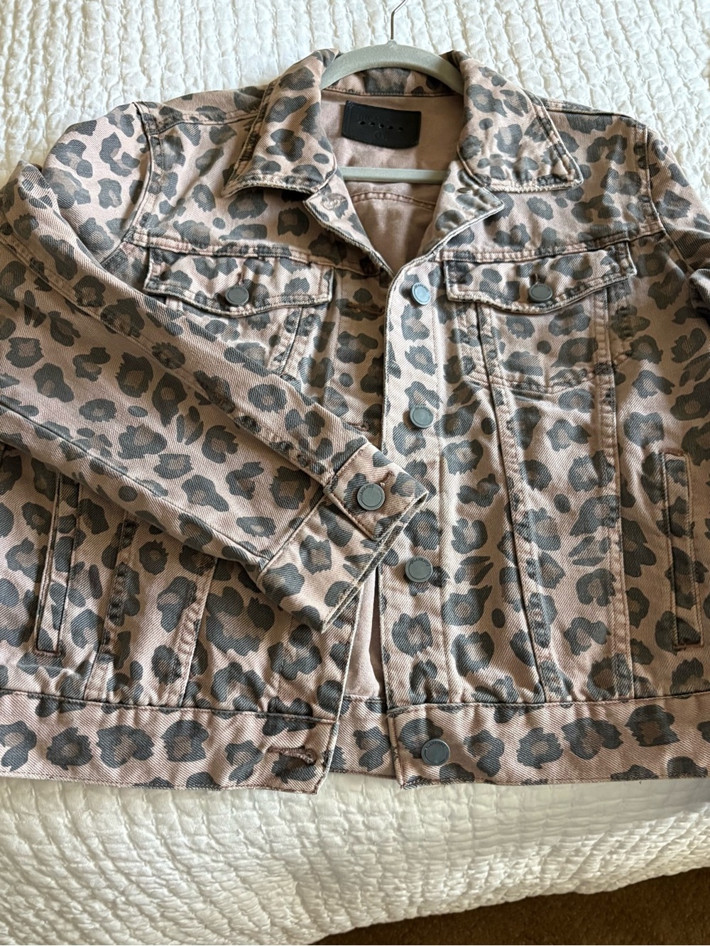 Blank NYC Leopard Print Jean Jacket in Brown and Black